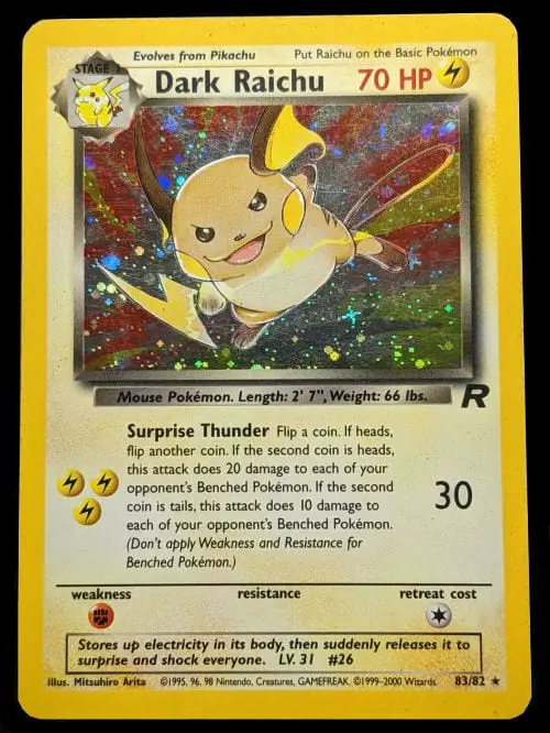 Dark Raichu  Secret Rare Card