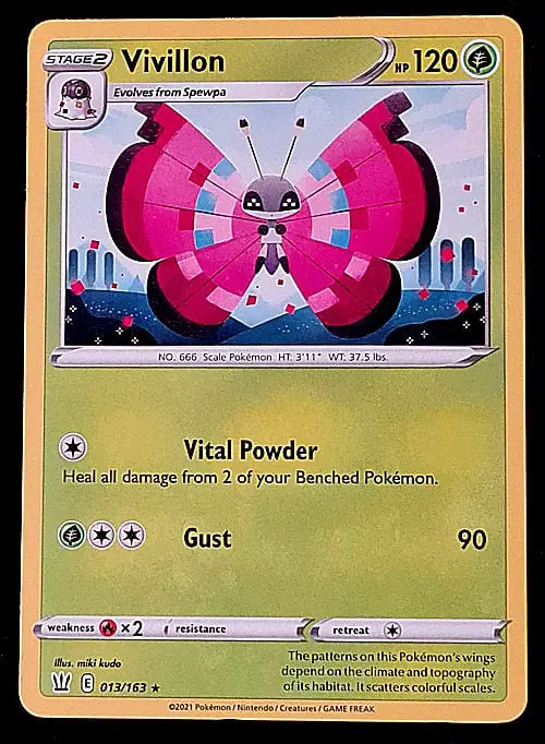 Vivillon Regular Pokémon Rare Card Battle Styles