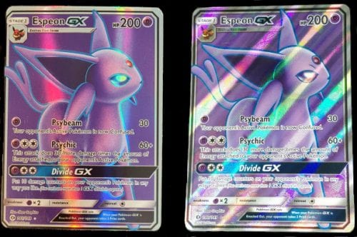 Shine lines on Pokémon card