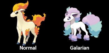 Ponyta Normal and Galarian Form