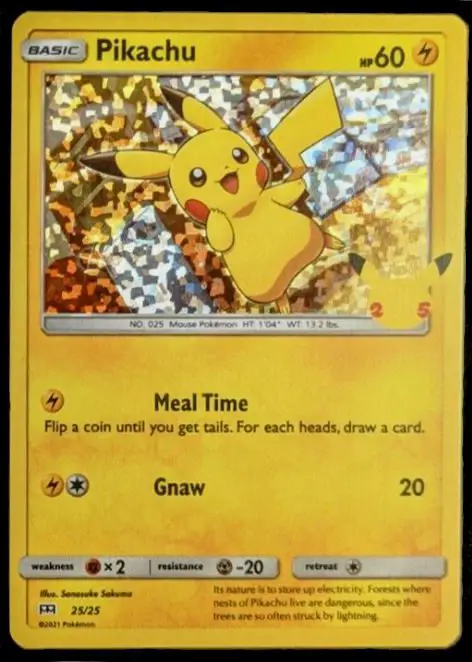 Pikachu Confetti holo card