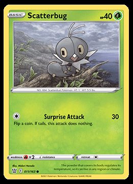 Scatterbug Pokédex 0664 & Card List