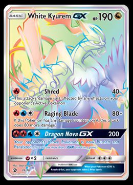 74/70 White Kyurem GX