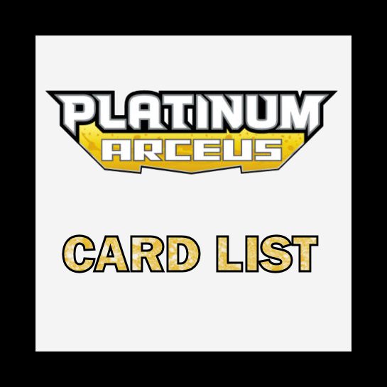 Platinum Arceus Card List Coded Yellow
