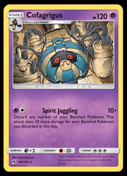 Cofagrigus Pokédex 0563 & Card List with Images