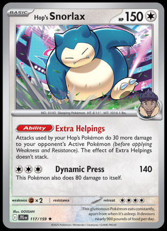 117/159 Hop's Snorlax