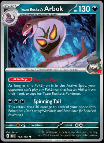 113/182 Team Rocket's Arbok