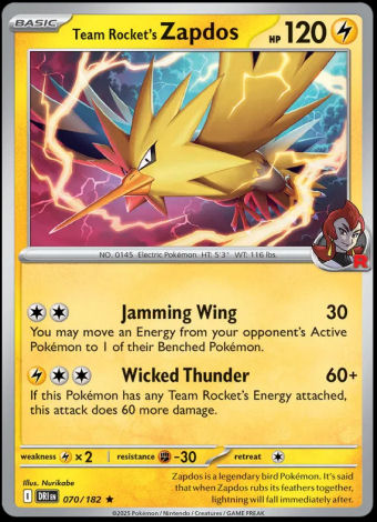 070/182 Team Rocket's Zapdos